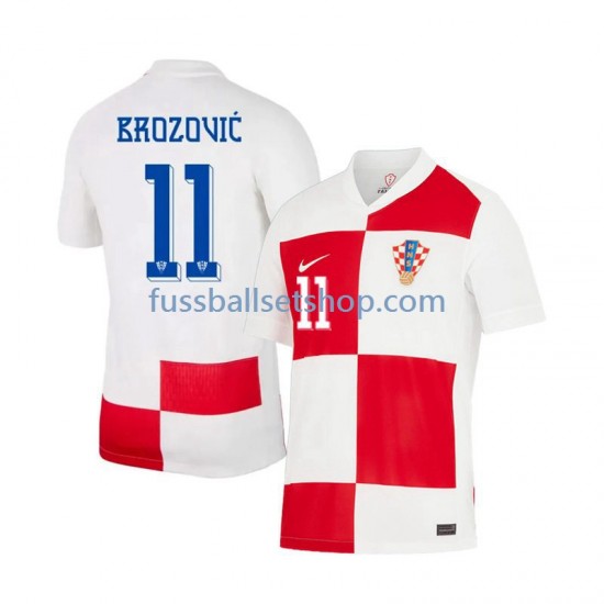 Günstige Fußball Trikotsatz Kroatien Marcelo Brozovic 11 Herren Heimtrikot Euro 2024 Kurzarm