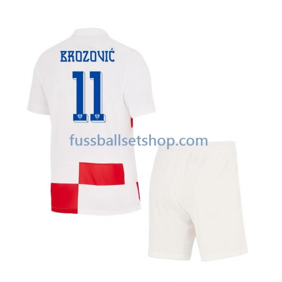 Günstige Fußball Trikotsatz Kroatien Marcelo Brozovic 11 Kinder Heimtrikot Euro 2024 Kurzarm