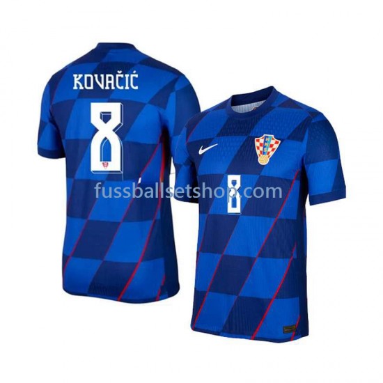 Günstige Fußball Trikotsatz Kroatien Mateo Kovacic 8 Herren Auswärtstrikot Euro 2024 Kurzarm