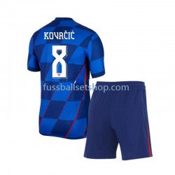 Günstige Fußball Trikotsatz Kroatien Mateo Kovacic 8 Kinder Auswärtstrikot Euro 2024 Kurzarm
