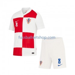 Günstige Fußball Trikotsatz Kroatien Mateo Kovacic 8 Kinder Heimtrikot Euro 2024 Kurzarm