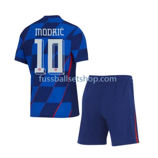 Günstige Fußball Trikotsatz Kroatien Modrić 10 Kinder Auswärtstrikot Euro 2024 Kurzarm