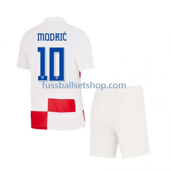 Günstige Fußball Trikotsatz Kroatien Modrić 10 Kinder Heimtrikot Euro 2024 Kurzarm