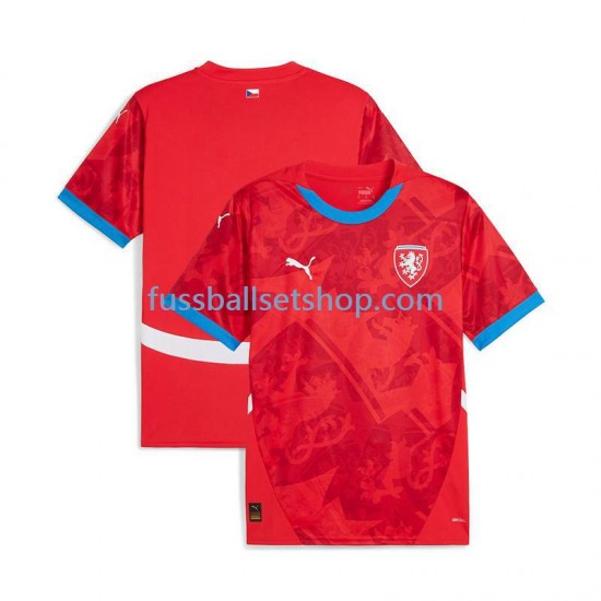 Günstige Fußball Trikotsatz Tschechien Herren Heimtrikot Euro 2024 Kurzarm
