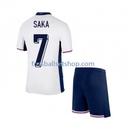 Günstige Fußball Trikotsatz England SAKA 7 Kinder Heimtrikot Euro 2024 Kurzarm