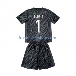 Günstige Fußball Trikotsatz Frankreich Hugo Lloris 1 Torwart Kinder Auswärtstrikot Euro 2024 Kurzarm