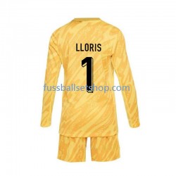 Günstige Fußball Trikotsatz Frankreich Hugo Lloris 1 Torwart Kinder Heimtrikot Euro 2024 Langarm