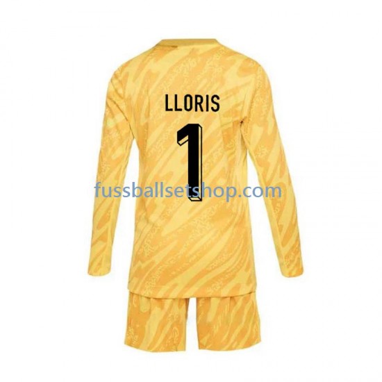 Günstige Fußball Trikotsatz Frankreich Hugo Lloris 1 Torwart Kinder Heimtrikot Euro 2024 Langarm