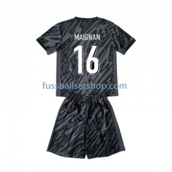 Günstige Fußball Trikotsatz Frankreich Mike Maignan 16 Torwart Kinder Auswärtstrikot Euro 2024 Kurzarm
