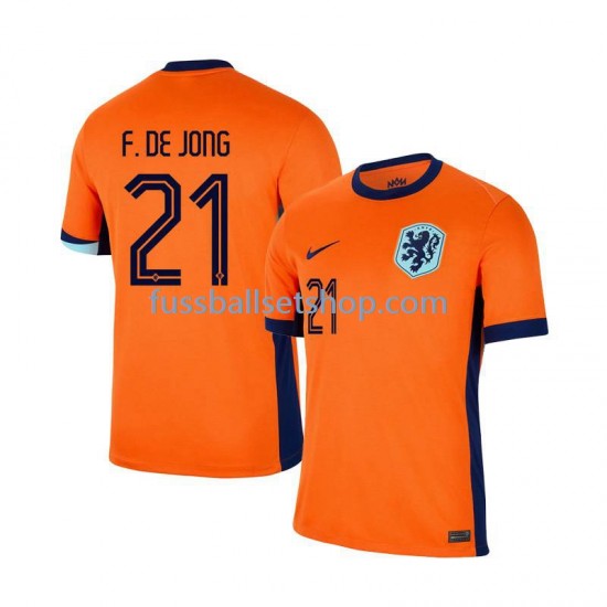 Günstige Fußball Trikotsatz Niederlande Frenkie de Jong 21 Herren Heimtrikot Euro 2024 Kurzarm