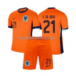 Günstige Fußball Trikotsatz Niederlande Frenkie de Jong 21 Kinder Heimtrikot Euro 2024 Kurzarm