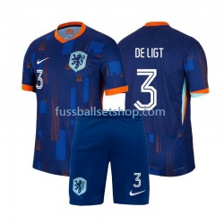Günstige Fußball Trikotsatz Niederlande Matthijs de Ligt 3 Kinder Auswärtstrikot Euro 2024 Kurzarm