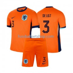 Günstige Fußball Trikotsatz Niederlande Matthijs de Ligt 3 Kinder Heimtrikot Euro 2024 Kurzarm