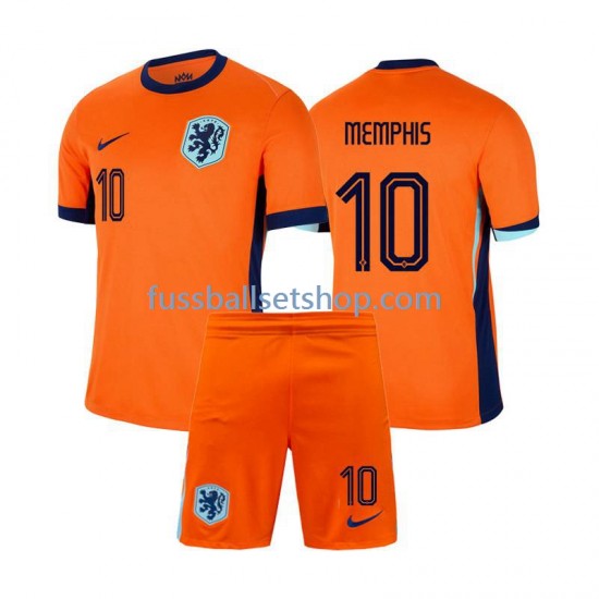 Günstige Fußball Trikotsatz Niederlande Memphis Depay 10 Kinder Heimtrikot Euro 2024 Kurzarm