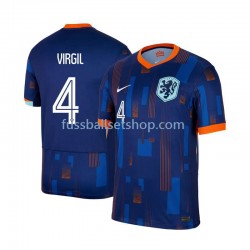 Günstige Fußball Trikotsatz Niederlande Virgil van Dijk 4 Herren Auswärtstrikot Euro 2024 Kurzarm