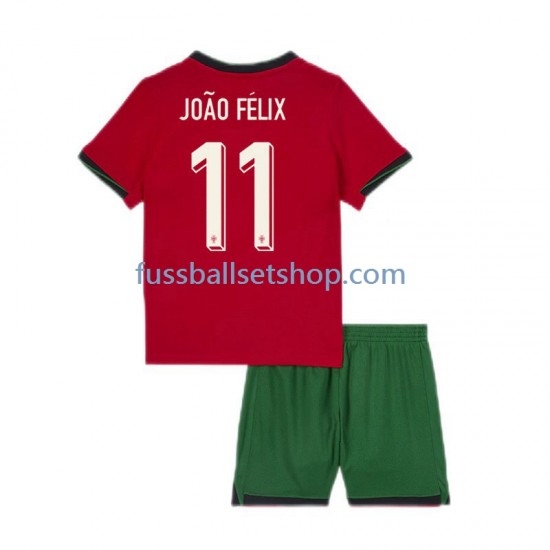 Günstige Fußball Trikotsatz Portugal Joao Felix 11 Kinder Heimtrikot Euro 2024 Kurzarm