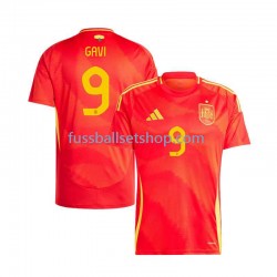 Günstige Fußball Trikotsatz Spanien Gavi 9 Herren Heimtrikot Euro 2024 Kurzarm