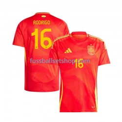 Günstige Fußball Trikotsatz Spanien Rodrigo 16 Herren Heimtrikot Euro 2024 Kurzarm