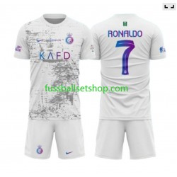 Günstige Fußball Trikotsatz Al-Nassr Ronaldo 7 Kinder Ausweichtrikot 2023-2024 Kurzarm
