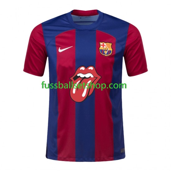 Günstige Fußball Trikotsatz FC Barcelona Rolling Stones Herren Heimtrikot 2023-2024 Kurzarm
