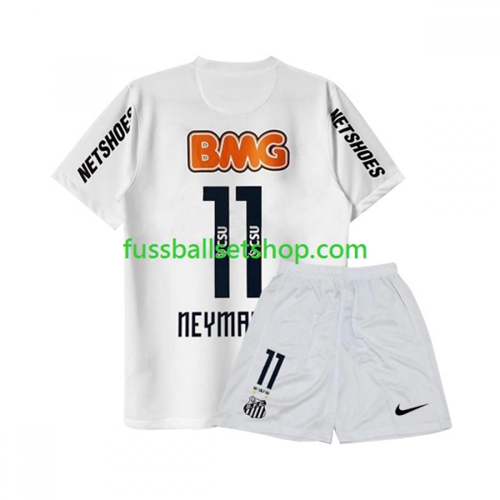 Günstige Fußball Trikotsatz Santos Neymar JR 11 -2012 Retro Kinder Heimtrikot 2011 Kurzarm