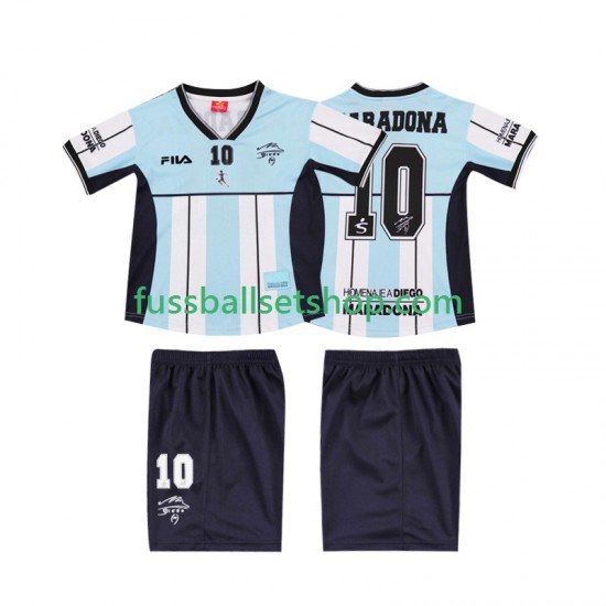 Günstige Fußball Trikotsatz Argentinien MARADONA 10 2000 Retro Kinder Heimtrikot Kurzarm