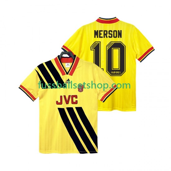 Günstige Fußball Trikotsatz Arsenal MERSON 10 1993 Retro Herren Auswärtstrikot 1994 Kurzarm