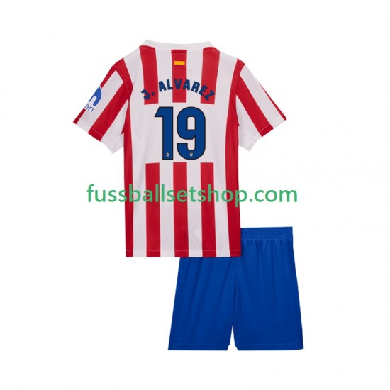 Günstige Fußball Trikotsatz Atlético Madrid Julian Alvarez 19 Kinder Heimtrikot 2025-2026 Kurzarm