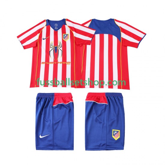 Günstige Fußball Trikotsatz Atlético Madrid 2004 2005 Retro Kinder Heimtrikot Kurzarm