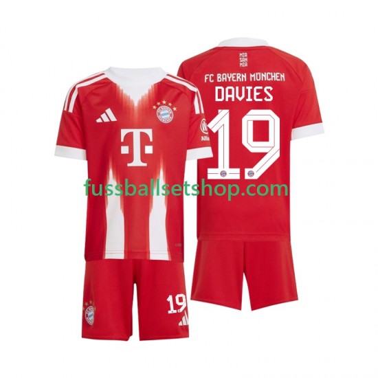Günstige Fußball Trikotsatz FC Bayern München Alphonso Davies 19 Kinder Heimtrikot 2025-2026 Kurzarm