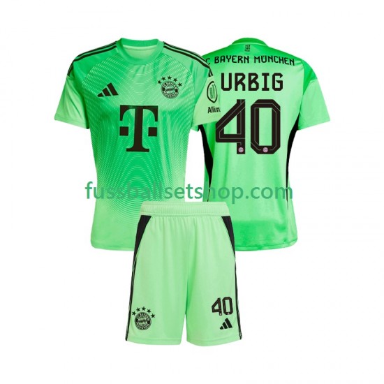 Günstige Fußball Trikotsatz FC Bayern München Jonas Urbig 40 Torwart Kinder Heimtrikot 2025-2026 Kurzarm