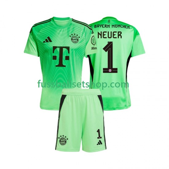 Günstige Fußball Trikotsatz FC Bayern München Manuel Neuer 1 Torwart Kinder Heimtrikot 2025-2026 Kurzarm