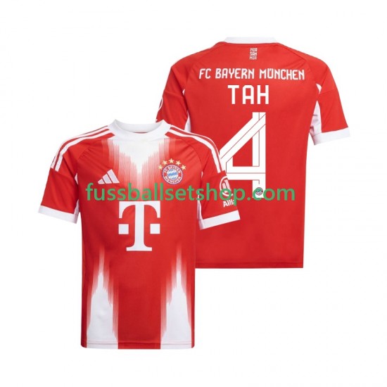 Günstige Fußball Trikotsatz FC Bayern München Jonathan Tah 4 Herren Heimtrikot 2025-2026 Kurzarm