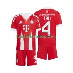 Günstige Fußball Trikotsatz FC Bayern München Jonathan Tah 4 Kinder Heimtrikot 2025-2026 Kurzarm