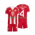 Günstige Fußball Trikotsatz FC Bayern München Jonathan Tah 4 Kinder Heimtrikot 2025-2026 Kurzarm