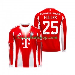 Günstige Fußball Trikotsatz FC Bayern München Thomas Muller 25 Herren Heimtrikot 2025-2026 Langarm