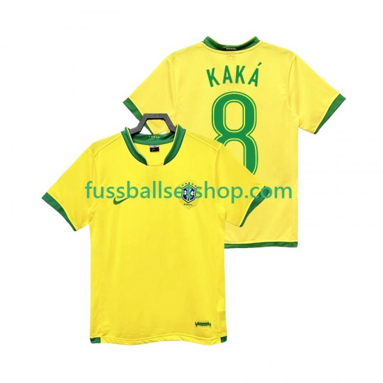 Günstige Fußball Trikotsatz Brasilien KAKA 8 Retro Herren Heimtrikot 2006 Kurzarm