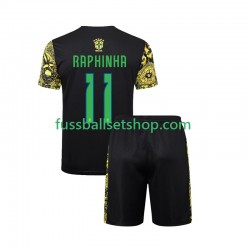 Günstige Fußball Trikotsatz Brasilien RAPHINHA 11 Jesus Kinder Heimtrikot 2024 Kurzarm