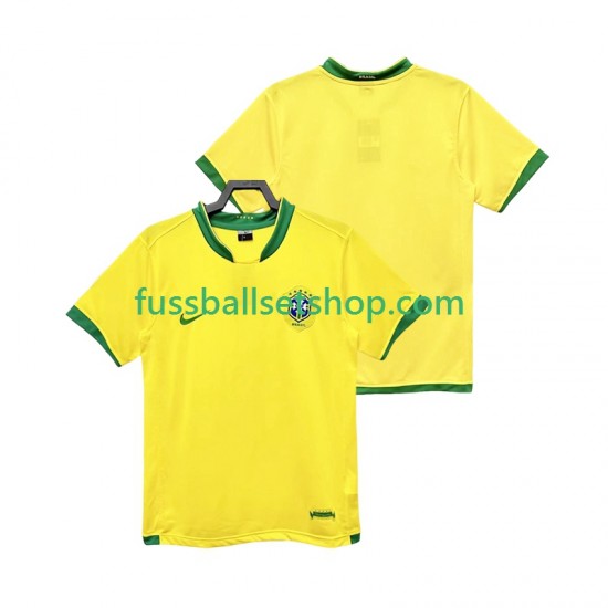 Günstige Fußball Trikotsatz Brasilien Retro Herren Heimtrikot 2006 Kurzarm