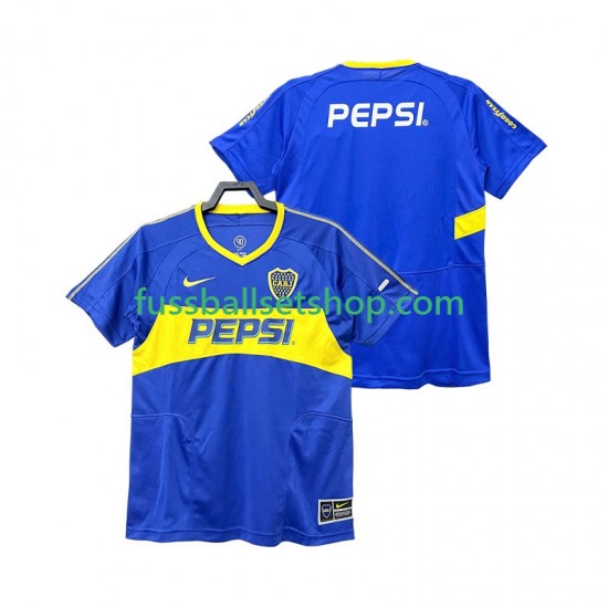 Günstige Fußball Trikotsatz Boca Juniors 2003 2004 Retro Herren Heimtrikot Kurzarm