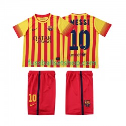 Günstige Fußball Trikotsatz FC Barcelona Lionel Messi 10 2013 2014 Retro Kinder Auswärtstrikot Kurzarm