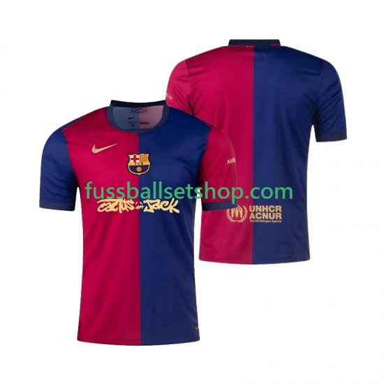 Günstige Fußball Trikotsatz FC Barcelona TRAVIS SCOTT Herren Heimtrikot 2024-2025 Kurzarm
