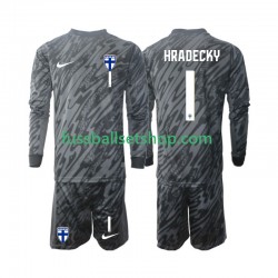 Günstige Fußball Trikotsatz Finnland HRADECKY 1 Torwart Kinder Heimtrikot 2024 Langarm
