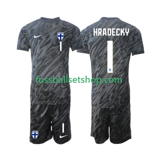 Günstige Fußball Trikotsatz Finnland HRADECKY 1 Torwart Kinder Heimtrikot 2024 Kurzarm