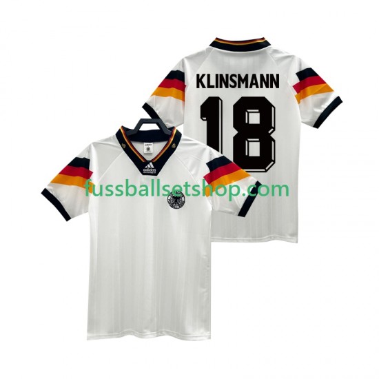 Günstige Fußball Trikotsatz Deutschland KLINSMANN 18 1992 Retro Herren Heimtrikot Kurzarm
