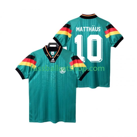 Günstige Fußball Trikotsatz Deutschland MATTHAUS 10 1992 Retro Herren Auswärtstrikot Kurzarm
