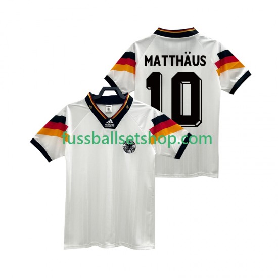 Günstige Fußball Trikotsatz Deutschland MATTHAUS 10 1992 Retro Herren Heimtrikot Kurzarm