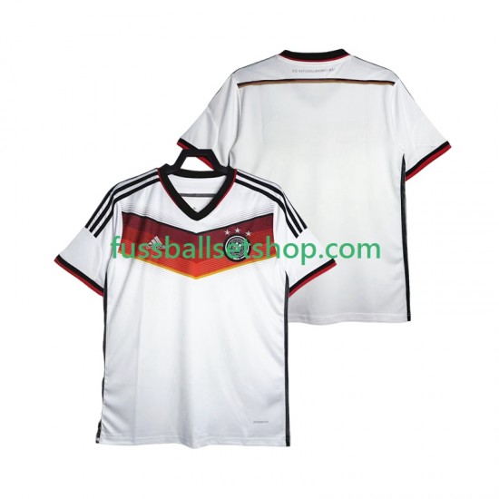 Günstige Fußball Trikotsatz Deutschland World Cup 2014 Retro Herren Heimtrikot Kurzarm
