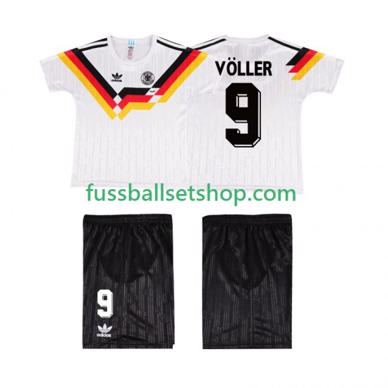Günstige Fußball Trikotsatz Deutschland VOLLER 9 1990 Retro Kinder Heimtrikot Kurzarm
