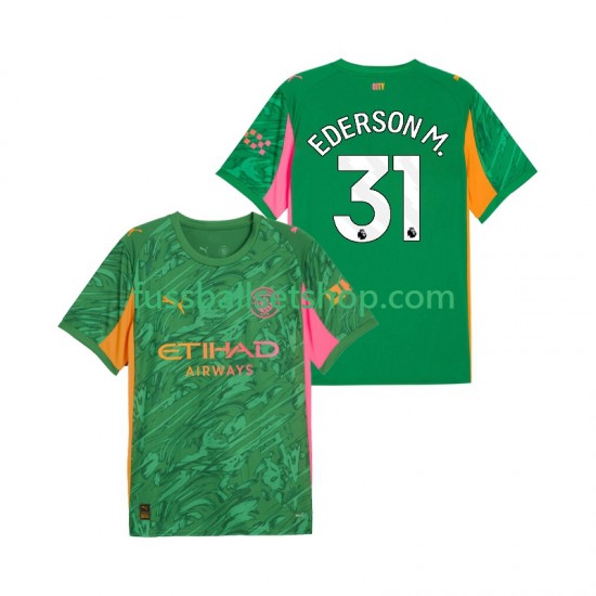Günstige Fußball Trikotsatz Manchester City Ederson Moraes 31 Torwart Herren Heimtrikot 2025-2026 Kurzarm